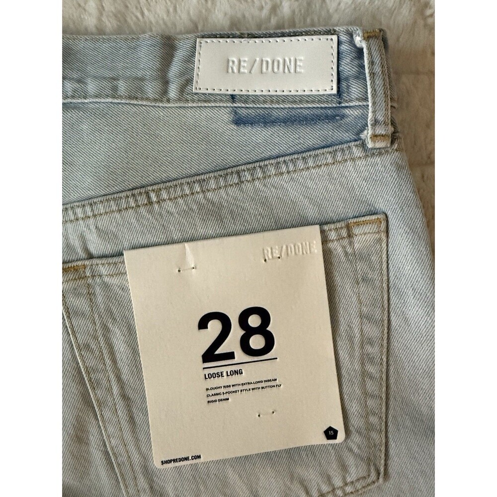 RE/DONE Loose Acqua Destroy Straight Leg Jeans Size 28 – Retail $325 NWT - Picture 6 of 10